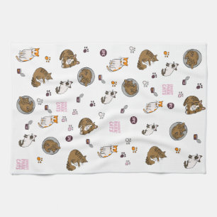 Sunset Park Cats Kitchen Towel Tea Towel
