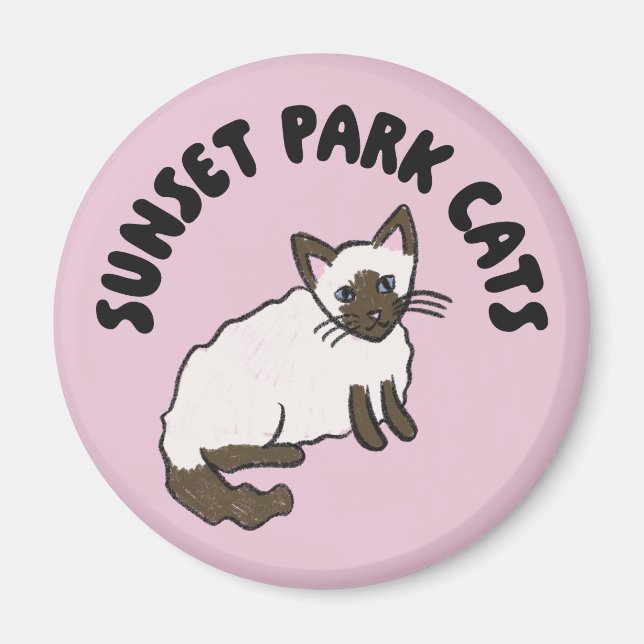 Sunset Park Cats | Magnet | Almond Rescue Cat  (Front)