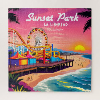 Sunset Park El Salvador Travel Vintage Retro  Jigsaw Puzzle