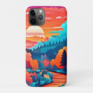 Sunset Path Through Autumn Forest iPhone 11 Pro Case
