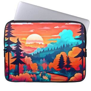 Sunset Path Through Autumn Forest Laptop Sleeve
