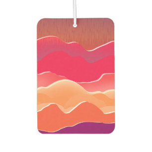 Sunset Peaks Modern Paper Collage Art Car Air Freshener