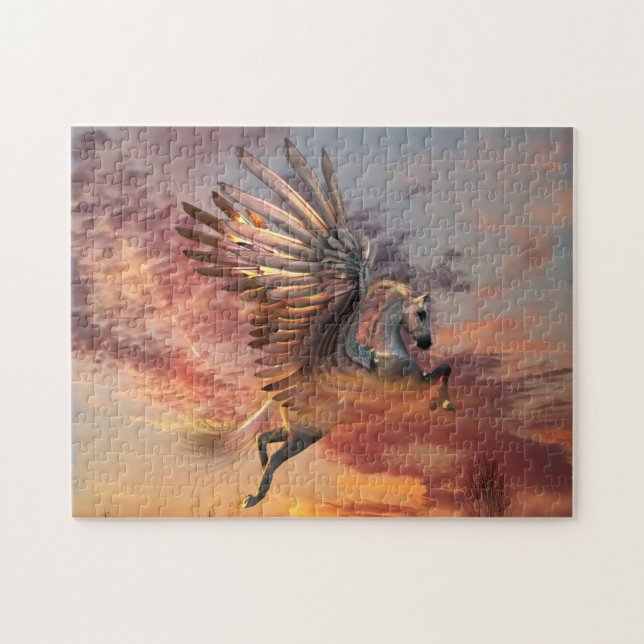 Sunset Pegasus Horse Puzzle (Horizontal)