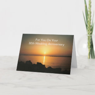 Sunset Personalised 30th Wedding Anniversary Card