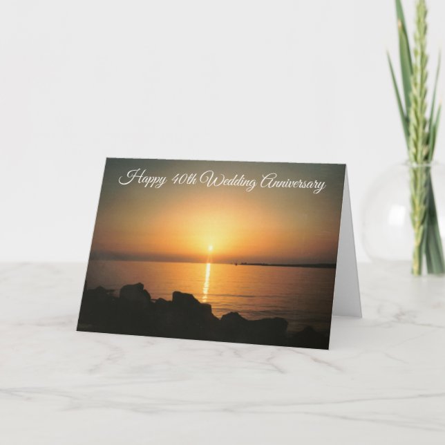 Sunset Personalised 40th Wedding Anniversary Card (Front)