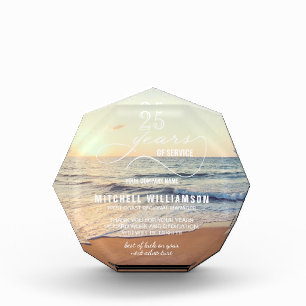 Sunset Personalised Retirement Keepsake Acrylic Award