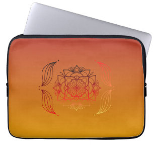 Sunset Petal Flame – Warm Floral Energy Laptop Sleeve