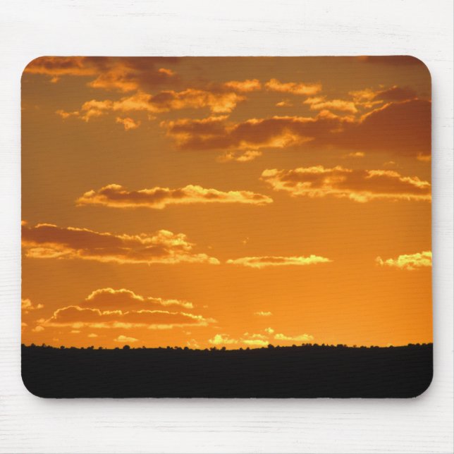 Sunset Photo Bright Orange Evening Sky Landscape Mouse Pad (Front)
