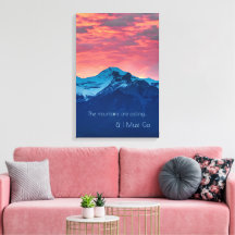 Sunset Photo Decor over Mountains with Quote