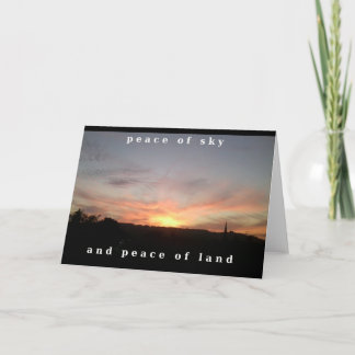 Sunset Photo Greeting Card with Words of Peace