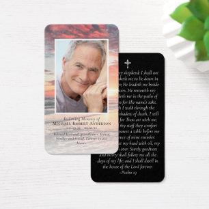 Sunset Photo Memorial Prayer Card