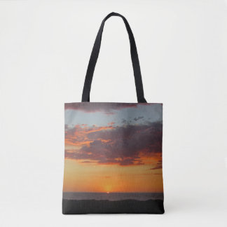 Sunset Photo Orange Sky Pacific Ocean Coast Tote Bag