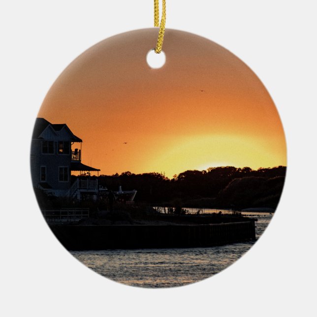 Sunset Photo Ornament (Front)