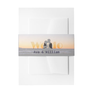 Sunset Photo We Do Wedding Stationery Invitation Belly Band