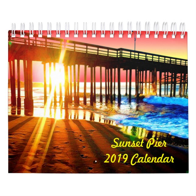 Sunset Pier 2019 Wall Calendar (Cover)