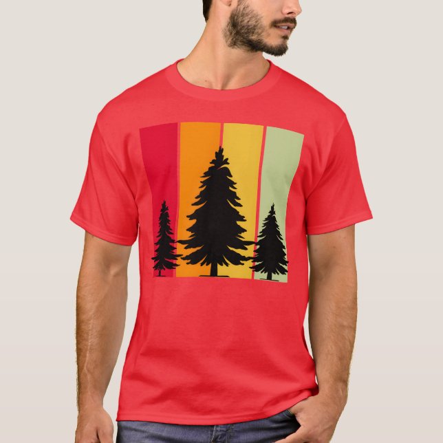 Sunset Pineree Camp Outr Camping Camper Gifts girl T-Shirt (Front)