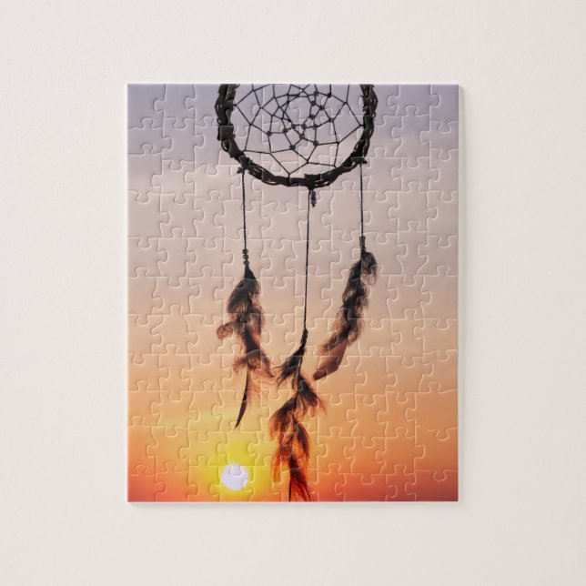 Sunset Pink Sun Dreamcatcher Jigsaw Puzzle (Vertical)