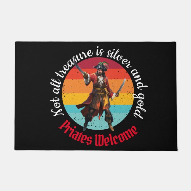 Sunset Pirate Party Welcome Doormat (Front)