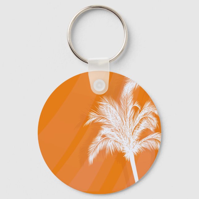 Sunset Plam Trees Key Ring (Front)