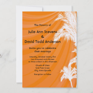 Sunset Plam Trees Wedding Invitation
