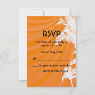 Sunset Plam Trees Wedding RSVP Card