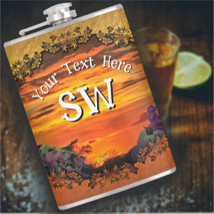 Sunset Plaza Marina 2584 Hip Flask