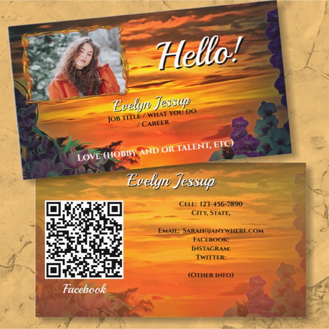 Sunset Plaza Marina 2584 Social QR Code Business Card (Creator Uploaded)