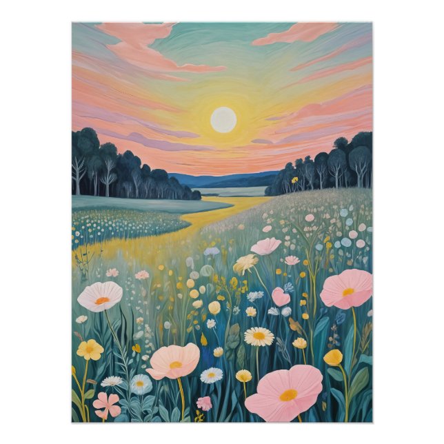 Sunset Poppies Poster (Front)