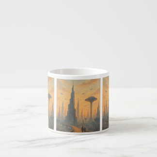 Sunset Promenade in the Future City Espresso Cup