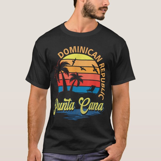Sunset Punta Cana Beach Souvenir Dominican  T-Shirt (Front)