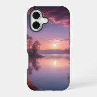 Sunset Purple Lake Landscape Three