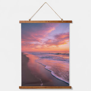 Sunset Rainbow Reflection Beach Tapestry