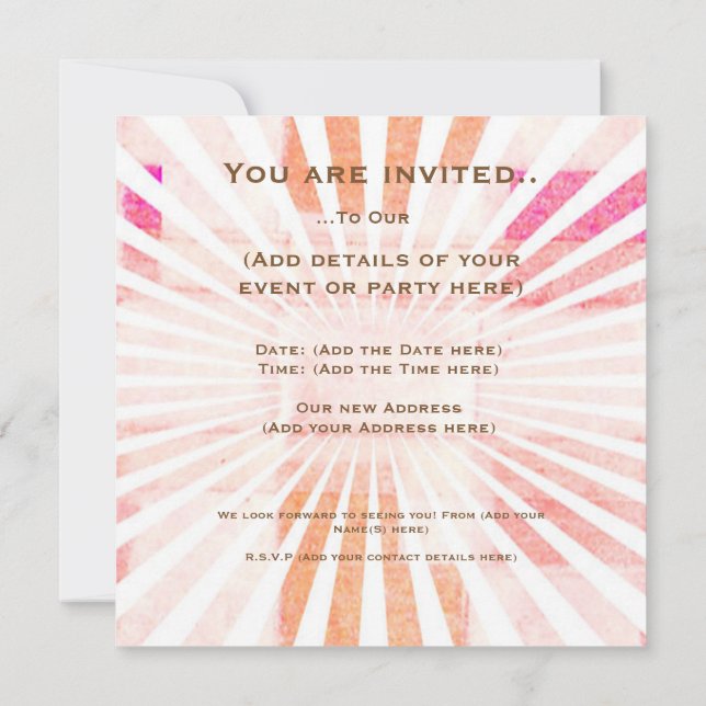 Sunset Rays Invitation (Back)