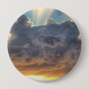 Sunset Rays of Light through Stormy Clouds 10 Cm Round Badge