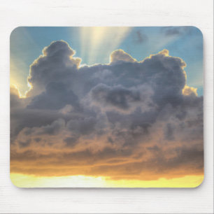 Sunset Rays of Light through Stormy Clouds Mouse Pad
