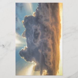 Sunset Rays of Light through Stormy Clouds Stationery