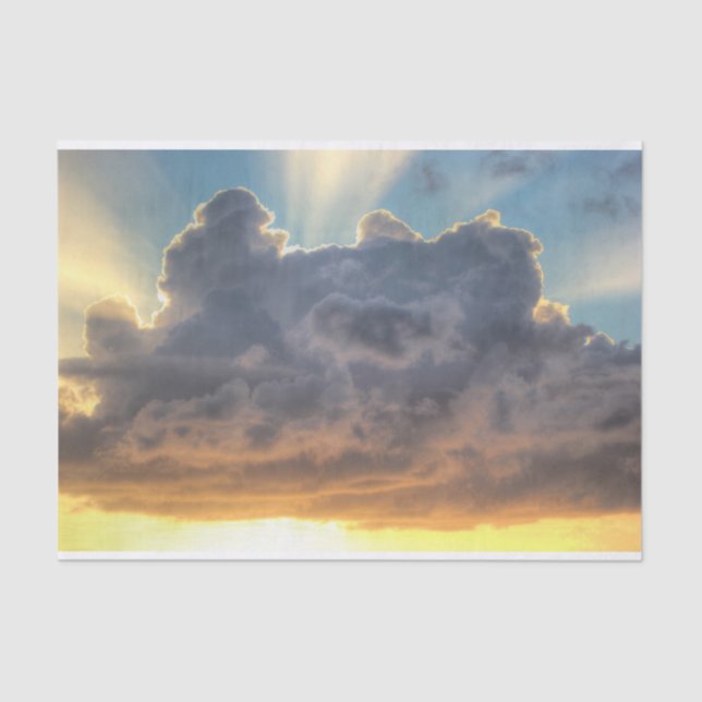 Sunset Rays of Light through Stormy Clouds Tissue Paper (Front)