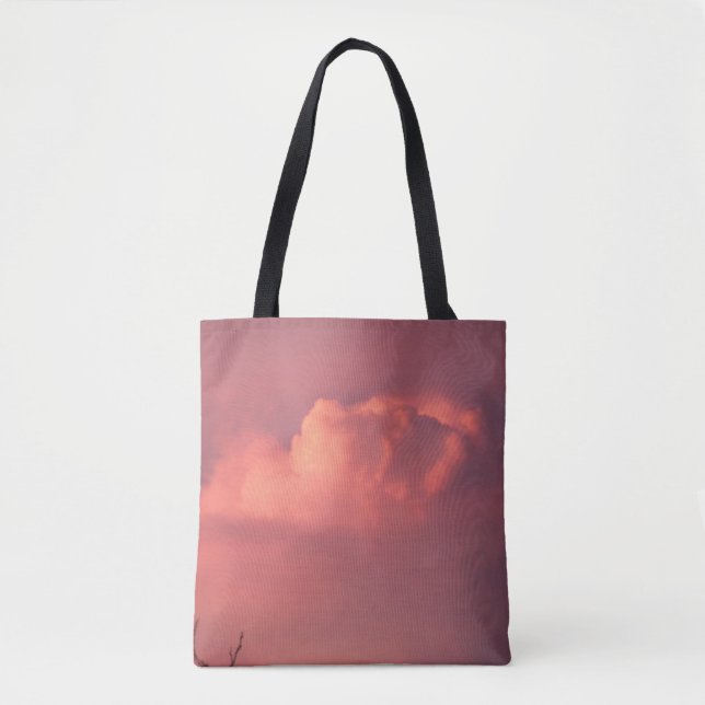 Sunset red thunder cloud on tote bag (Front)