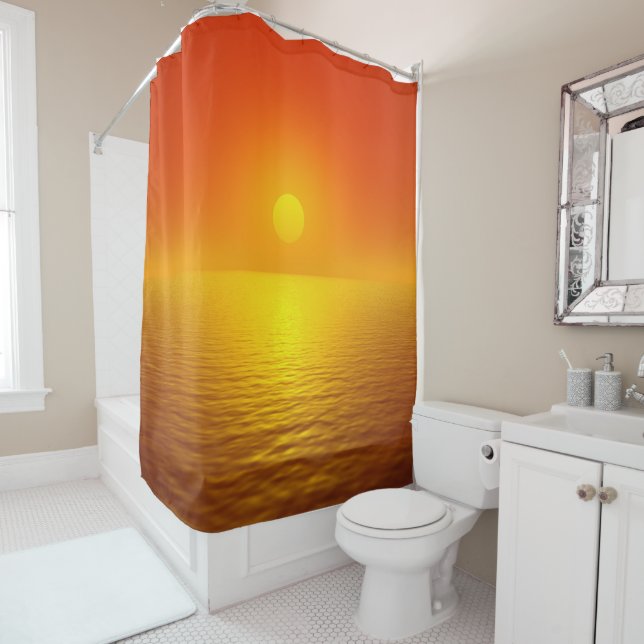 Sunset Reflection Shower Curtain (In Situ)