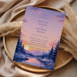 Sunset Reflections Across Snowy Invitation