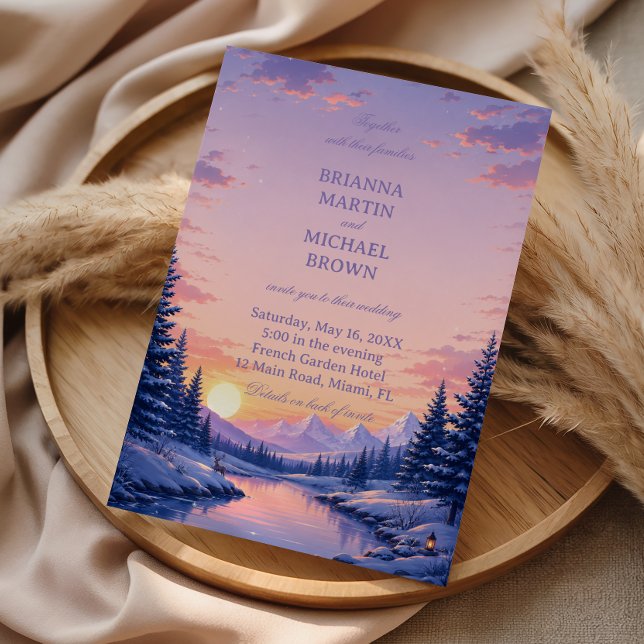 Sunset Reflections Across Snowy Invitation (Creator Uploaded)