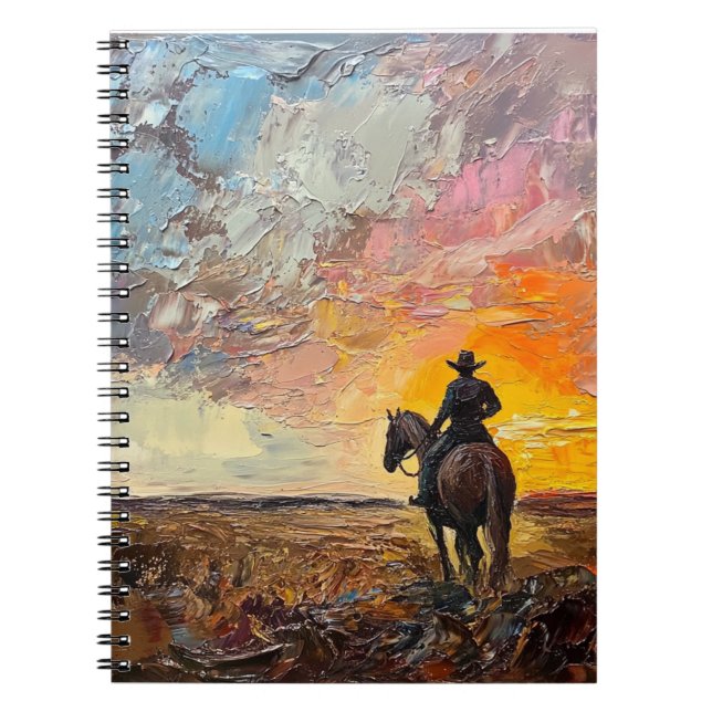 Sunset Reflections Cowboy Notebook (Front)