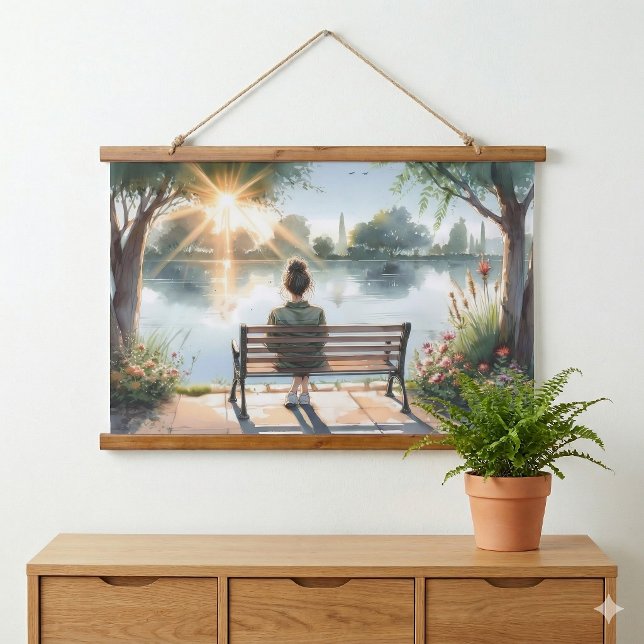 Sunset Reflections Lake Scene Hanging Tapestry (Sunset Reflections Lake Scene Hanging Tapestry)