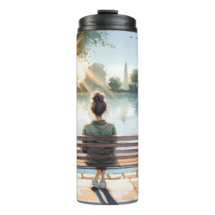Sunset Reflections Lake Scene Thermal Tumbler
