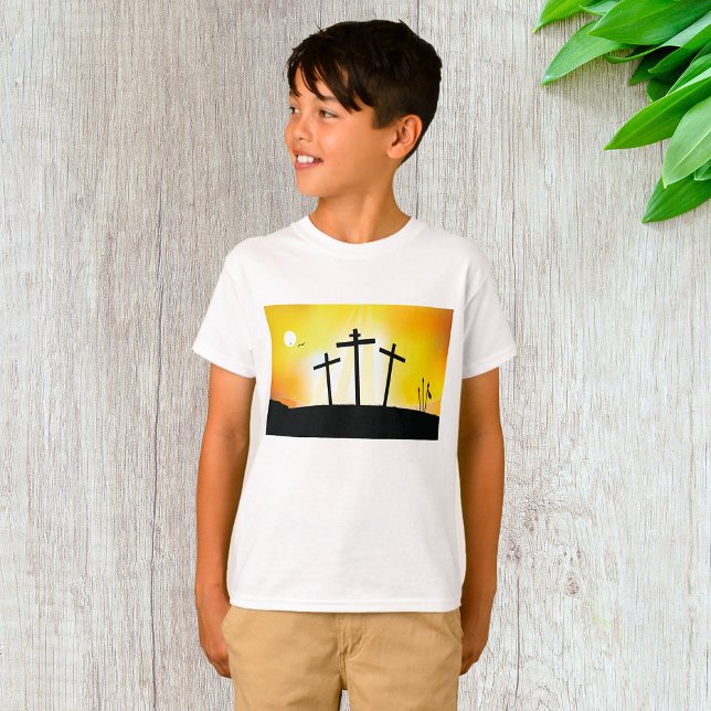 Sunset Religious Crosses Boys T-Shirt (Creator Uploaded)