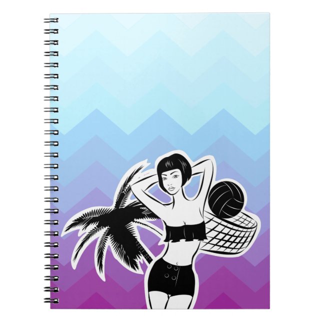 Sunset Resort Chevron Print Notebook (Front)