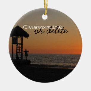 Sunset Resting Spot; Customisable Ceramic Ornament