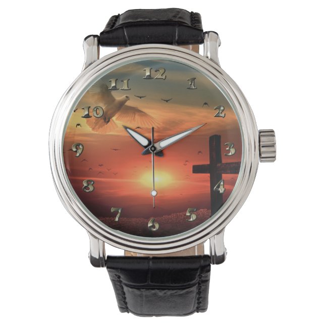Sunset Resurrection Dove and Cross Watch (Front)