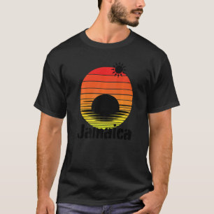 Sunset Retro Beach Cruise Summer Vacation Jamaica  T-Shirt