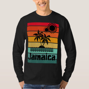 Sunset Retro Beach Cruise Summer Vacation Jamaica  T-Shirt